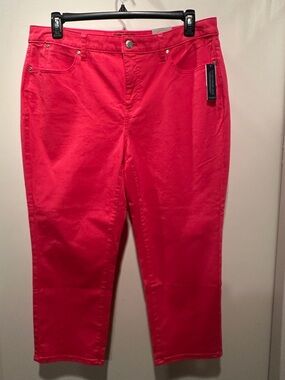 NEW Talbots Bright Pink Cropped Jeans 16W